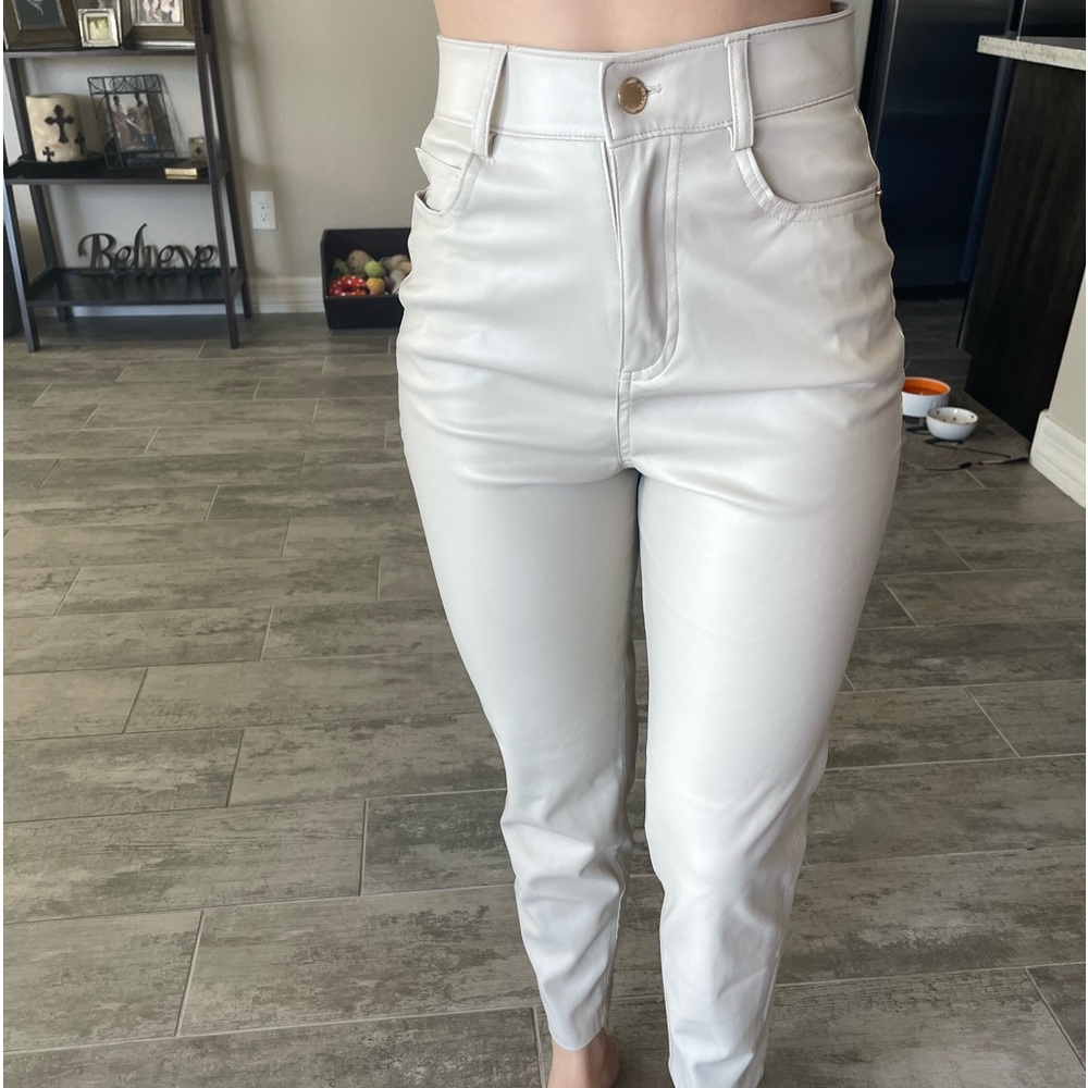 Zara beige leather pants - Picture 4 of 4